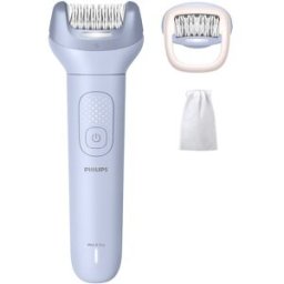 Philips Depiladora eléctrica S8000, BRE708-00, uso en seco y mojado, con luz led 360, 60 min de autonomía. Azul