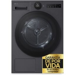 LG Secadora 9 kg, Condensación, Bomba de calor con Inteligencia artificial, Dual Inverter - RHX7009TBB. Acero negro