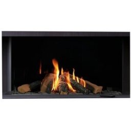 NORA FLAMES Chimenea Gas Natural Pano 650 2 Esquinas. Negro