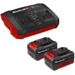 Einhell Starter Kit 2 baterías x 4.0 Ah + Cargador doble. Rojo