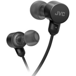 JVC Auriculares de botón HA-FR29UC, Alta Resolucion de sonido y cable con mando a distancia. Negro