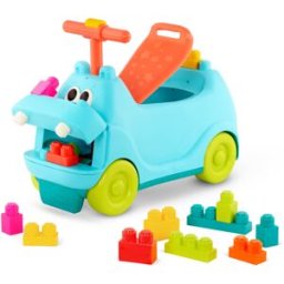 B.TOYS Correpasillos Hippo con luces y sonidos & bloques de construcción.