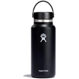 Hydro Flask Botella de agua portátil de acero inoxidable . (950 ml) Negro