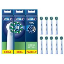 Pack de 9 cabezales de recambio Oral b - Braun Cross Action.