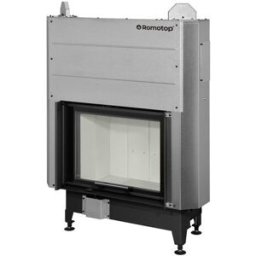 ROMOTOP Chimenea Leña Heat FG63-47 Frontal. Negro / Gris