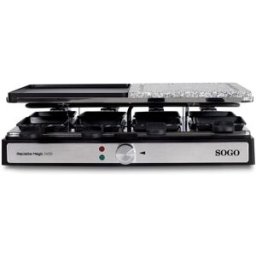 Sogo Parrilla raclette 3 en 1 BAR-SS-10387 Magic 1400. Negro
