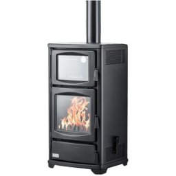 Teba Estufa de Leña TS16 8 kW con Horno. Negro