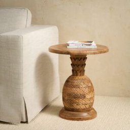 El Corte Inglés Mesa auxiliar de madera de mango Jaipur. Natural