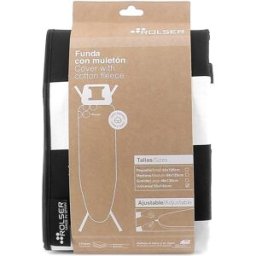 Rolser Funda tabla de planchar Muleton universal 140 x 55 . Blanco / Negro
