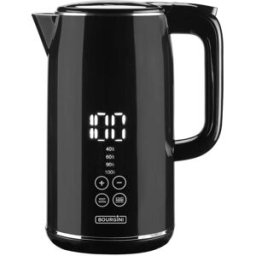 Bourgini Hervidor de agua digital con regulación de temperatura 2200W 1,7 L. Negro