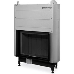 ROMOTOP Chimenea Leña Heat FG85-63 Frontal. Negro / Gris