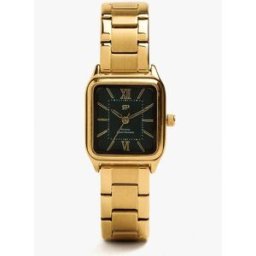 Parfois Reloj de mujer de acero inoxidable cuadrado en liso. Dorado