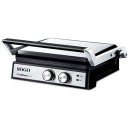 Sogo Plancha grill SAN-SS-7132 Panini Pressy sandwichera 2000w. Acero / Negro