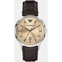 Giorgio Armani Reloj de hombre ar11783 de piel con cierre de hebilla. Marrón oscuro
