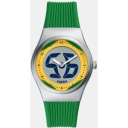 Fossil Reloj de hombre world flags big tic brasil. Verde