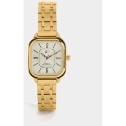 Parfois Reloj de mujer de acero inoxidable cuadrado en liso. Dorado
