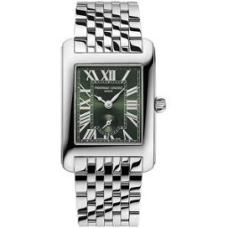 Frederique Constant Reloj de hombre-mujer classics fc-235gr2c6b cuarzo carree small seconds esfera verde caja de acero. Plata