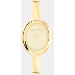 Calvin Reloj CK Twisted Bezel 25100056 de acero con pulsera. Oro