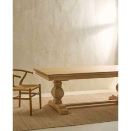 El Corte Inglés Mesa de comedor extensible de madera de roble Vintage. Natural