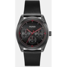 HUGO Reloj de hombre Bright Sport 1530423 de piel negro. Negro