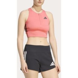 Adidas Camiseta de mujer Adizero Train For Races . (L) Rosa