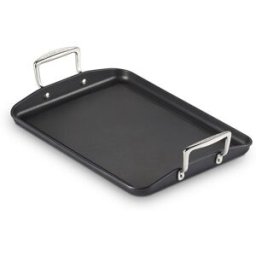 Le Creuset Parrilla lisa rectangular de Aluminio Antiadherente con asas . (35 cm) Negro