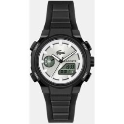 Lacoste Reloj de mujer LC33 de silicona negro. Plateado