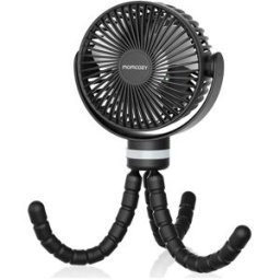 MOMCOZY Ventilador portátil para cochecito o silla paseo. Negro niño