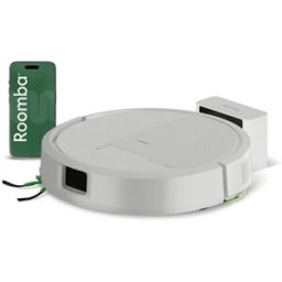 iRobot Robot aspirador y friegasuelos Roomba® 115 Combo con 15000 pascales, ClearView LiDAR y fregado SmartScrub. Blanco