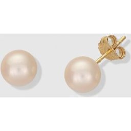 El Corte Inglés Pendientes de oro con perla blanca . Blanco
