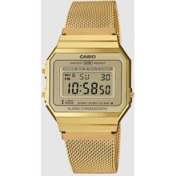 Casio Reloj Unisex Vintage A700WEMG-9AEF de malla de acero dorado. Oro