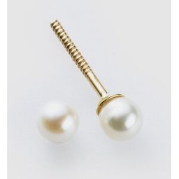 El Corte Inglés Pendientes de bebé de oro y perla. Blanco