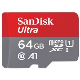 SanDisk Tarjeta de memoria Ultra MicroSDXC 64GB. Rojo / Gris