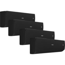 HAIER Aire acondicionado Multisplit 4x1 Inverter con 2.236 frig-h + 2.236 frig-h + 2.236frig-h + 3.010 frig-h - Flexis S 25+25+25+35-75 Negro. Negro