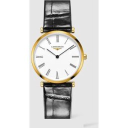 Longines Reloj de mujer La Grande Classique L4.512.2.11.2 de piel de caimán negro. Blanco