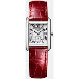 Longines Reloj de mujer Dolce Vita L52004715 de piel rojo. Plateado