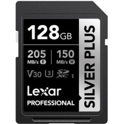 Lexar Tarjeta de memoria SD Professional Silver Plus 128GB V30 UHS-I. Negro / Plata