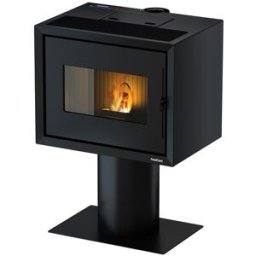 FREEPOINT Estufa Pellets Stand Airtight Wi-Fi 9,36 kW. Negro
