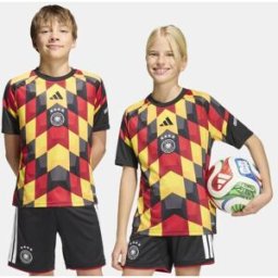 Adidas Camiseta de niños Alemania Mundial 2026 Pre Match . (12 años) Negro / Amarillo