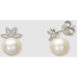 El Corte Inglés Pendientes My Wedding de oro, diamantes y perla. Blanco