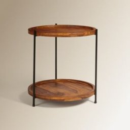 El Corte Inglés Mesa auxiliar redonda de madera de palisandro Belice . Natural / Negro