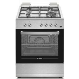 Candy Cocina compacta 59,8 cm, placa de gas 4 quemadores y horno - CGG655SI-E. Inox