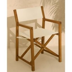 El Corte Inglés Sillón de jardín plegable de madera de acacia Baiona . Natural / Blanco