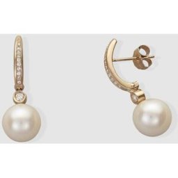 El Corte Inglés Pendientes My Wedding de oro, diamantes y perla. Blanco