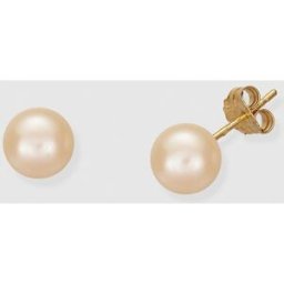 El Corte Inglés Pendientes de oro con perla blanca . Blanco