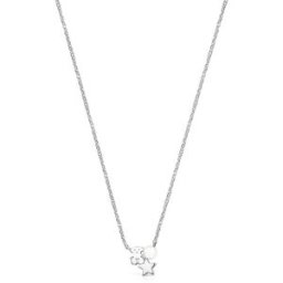 Tous Collar nocturne de plata con oso y estrella con perla. Blanco