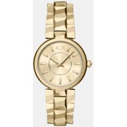Giorgio Armani Reloj de mujer de dos agujas de acero inoxidable. Dorado
