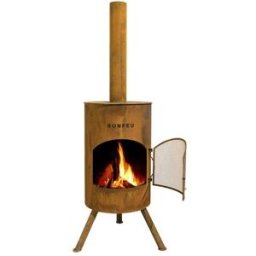 BONFEU Chimenea de Leña Exterior Bonton 40 Corten. Óxido