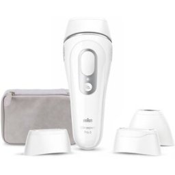 Braun Depiladora IPL para mujer Silk-expert Pro 3 PL3230 para cuerpo y cara, 3 cabezales. Blanco / Plata