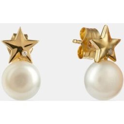 El Corte Inglés Pendientes de oro y perlas. Blanco